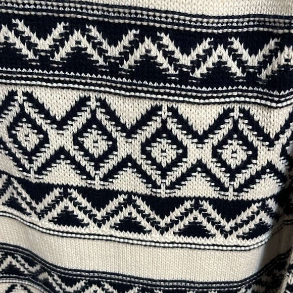 Chaps by Ralph Lauren cardigan sweater duster small black cream tunic open front - Picture 9 of 11